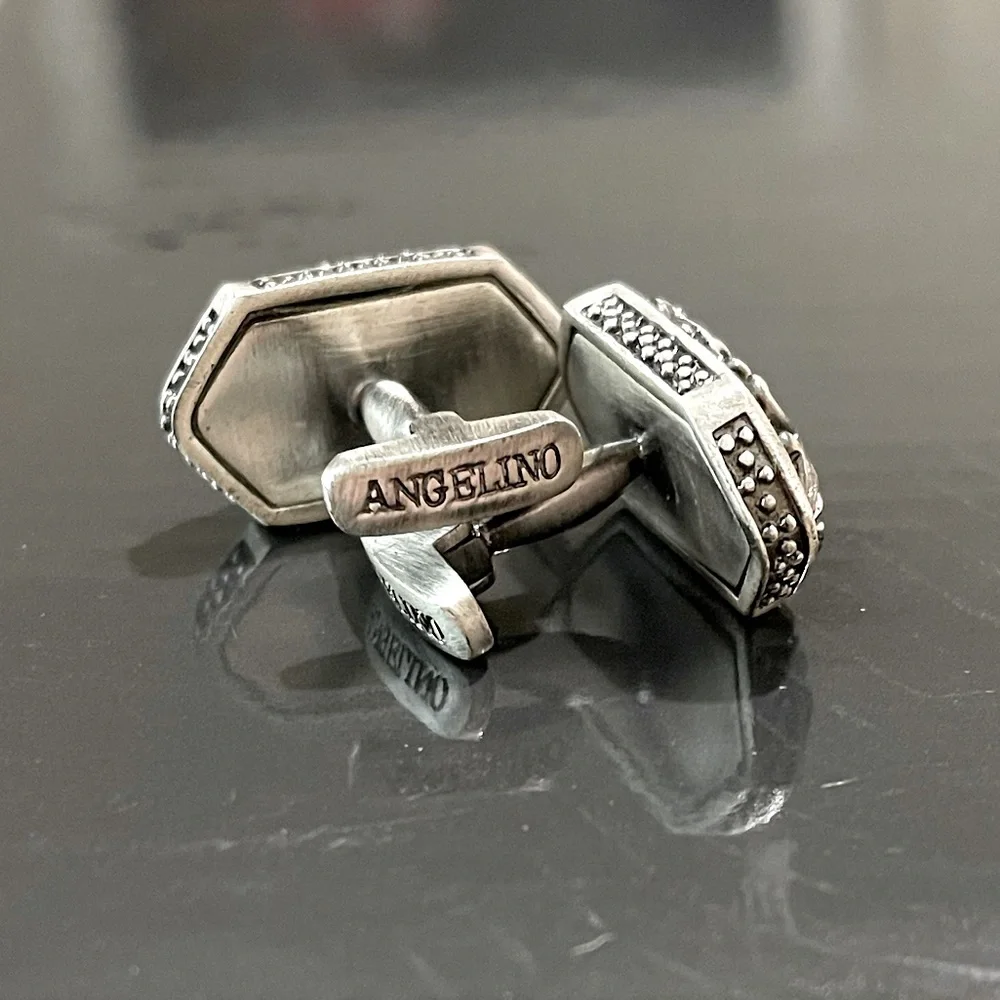 Angelino Antique Style Handmade Metal Cuff Links NWOT